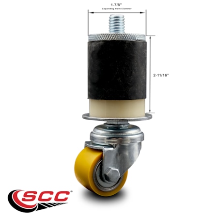 Service Caster Low Profile Polyurethane 35mm Wheel 7/8 Inch Expanding Stem Caster SCC SCC-EX04S13810-PUB-78